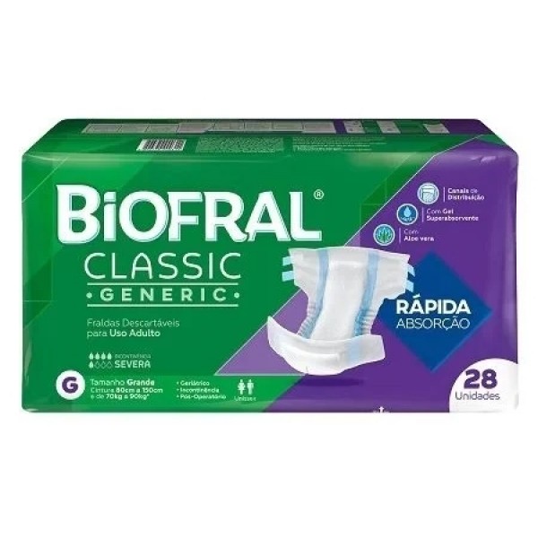 Fralda Geriátrica Biofral Grande c/28