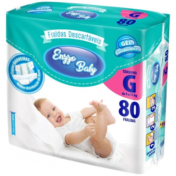 Fralda Infantil Enzo Baby c/80 G