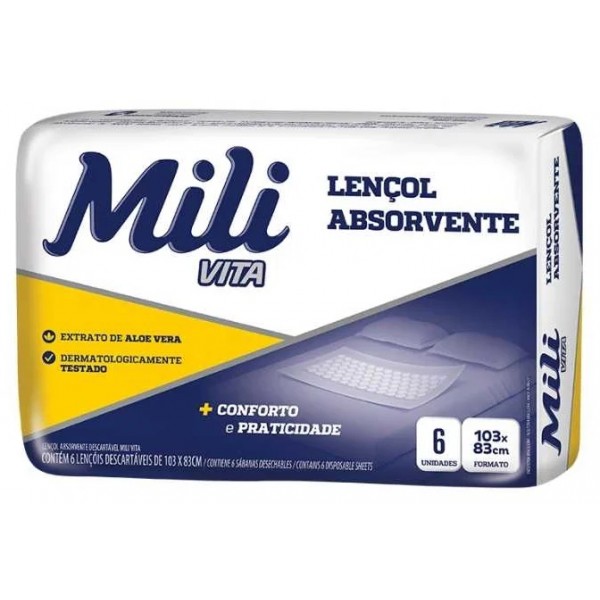 Lençol Descartável Mili Vita c/6