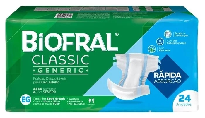 Fralda Geriátrica Biofral EG c/24