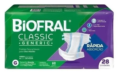 Fralda Geriátrica Biofral Grande c/28