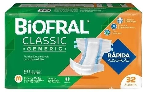 Fralda Geriátrica Biofral Média c/32