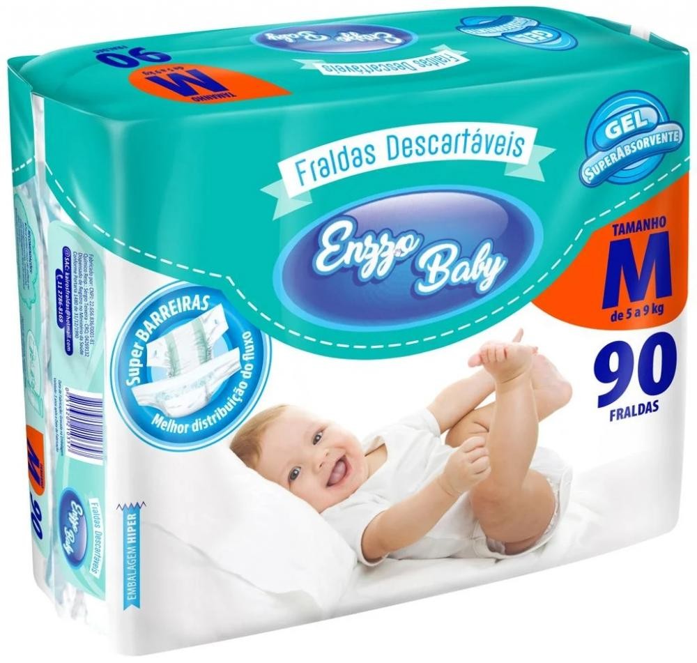 Fralda Infantil Enzo Baby c/90 M