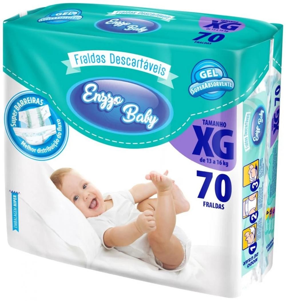 Fralda Infantil Enzo Baby c/70 XG