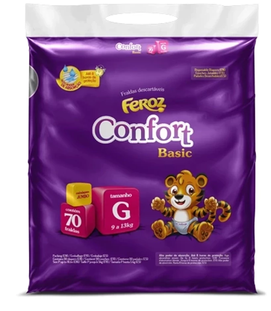 Fralda Feroz Basic Jumbo G c/70
