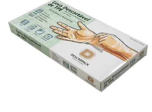 Luva Descartável Vinilica TPE G